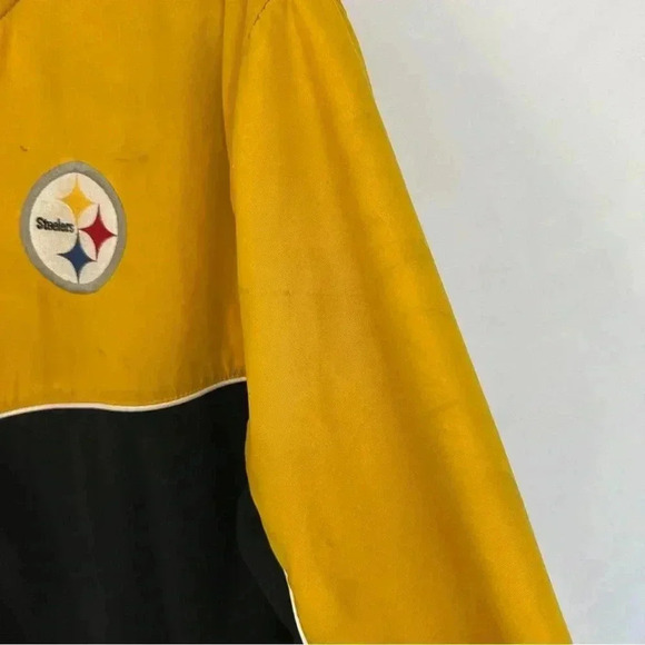 Pittsburgh Steelers Windbreaker Zip Up‎ Fleece Lining Mens Size Large Two Tone - Picture 7 of 16